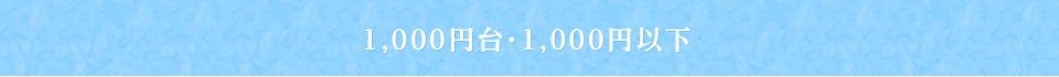 1000円台・1000円以下
