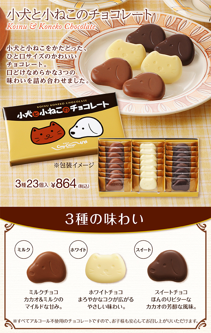 小犬と小ねこのチョコレート