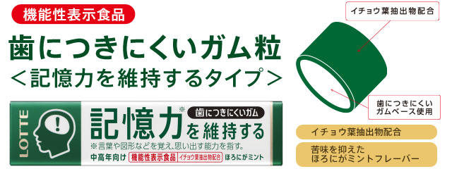 歯につきにくいガム板＜記憶力を維持するタイプ＞ 1個｜お菓子・チョコレート・ケーキの通販LOTTE GROUP公式オンラインモール