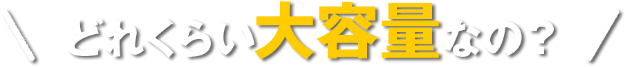どれくらい大容量なの?