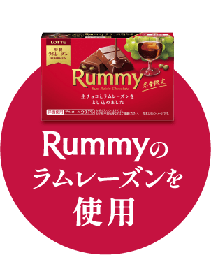 Rummyのラムレーズンを使用！