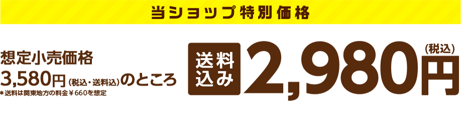 当ショップ特別価格 送料込み 2,980円(税込)
