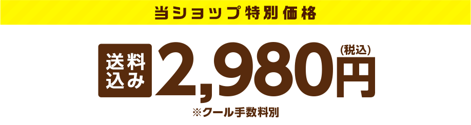 当ショップ特別価格　送料込み 2,980円（税込）※クール手数料別