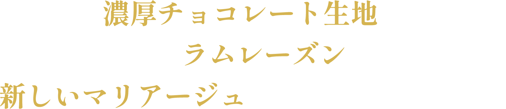 濃厚チョコレート生地と2倍になったラムレーズンが織りなす新しいマリアージュをお楽しみください。