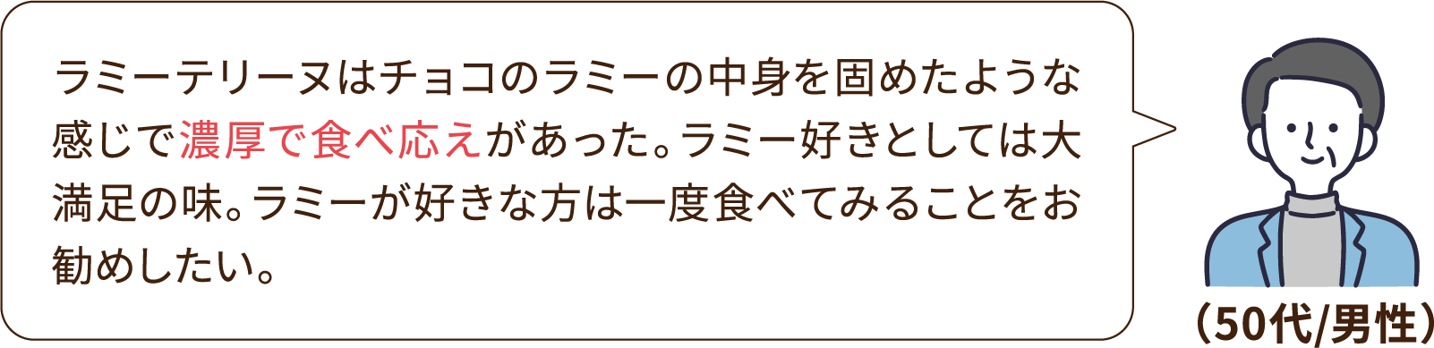 ラミーテリーヌはチョコのラミーの中身を固めたような感じで濃厚で食べ応えがあった。ラミー好きとしては大満足の味。ラミーが好きな方は一度食べてみることをお勧めしたい。