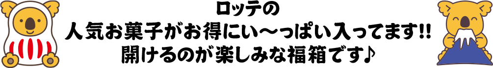 ロッテの人気お菓子がお得にい～っぱい入ってます！！開けるのが楽しみな福箱です♪