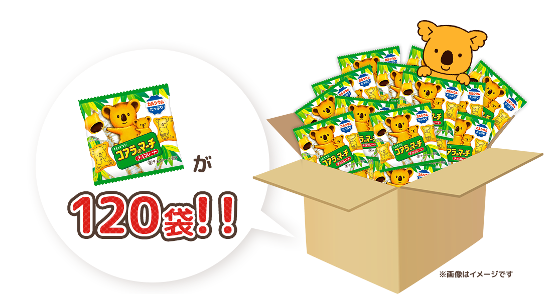 コアラのマーチミニパック（120個入り）をどど～んとプレゼント