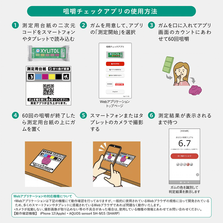 咀嚼チェックアプリの使用方法
