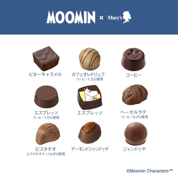 「ムーミン×メリーチョコレート 」ムーミンとスナフキンの川辺のひととき (ナッツ&コーヒーチョコレート) 9個入【メリーチョコレート】 ムーミンとスナフキンの川辺のひととき (ナッツ&コーヒーチョコレート) 9個入