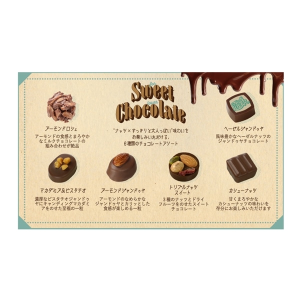 ナッツラバー ナッツアソートfor スイートチョコレートラバー 6個入【メリーチョコレート】 ナッツラバー ナッツアソートfor スイートチョコレートラバー 6個入