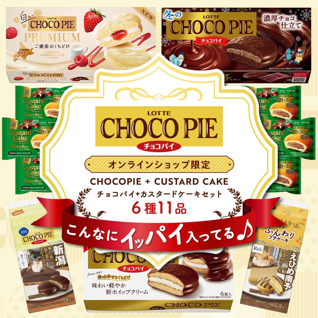 【送料込】チョコパイカスタードケーキセット