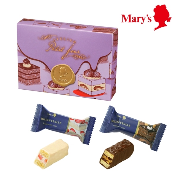 アトリエプティフール リッチミルフィーユ 3個入(ストロベリーケーキ風 1個・チョコレートケーキ風 2個)【メリーチョコレート】