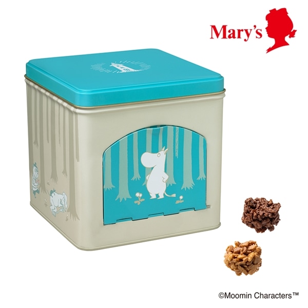 「ムーミン×メリーチョコレート 」ムーミンと仲間たちのとびら缶(2種のクランチチョコレート) 14個入【メリーチョコレート】