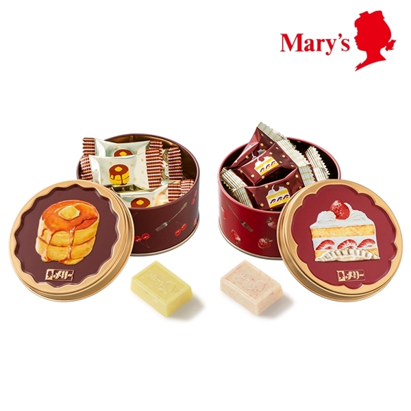 はじけるキャンディチョコレート。 ホットケーキ缶&ショートケーキ缶 10個(ホットケーキ風味5個、ショートケーキ風味5個)入【メリーチョコレート】