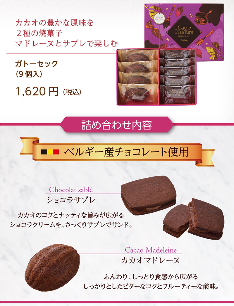 <カカオプレチュール>ガトーセック(9個入)【銀座コージーコーナー】