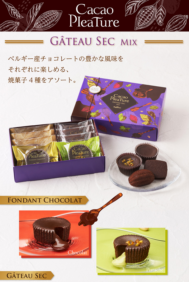 <カカオプレチュール>ガトーセック ミックス(8個入)【銀座コージーコーナー】