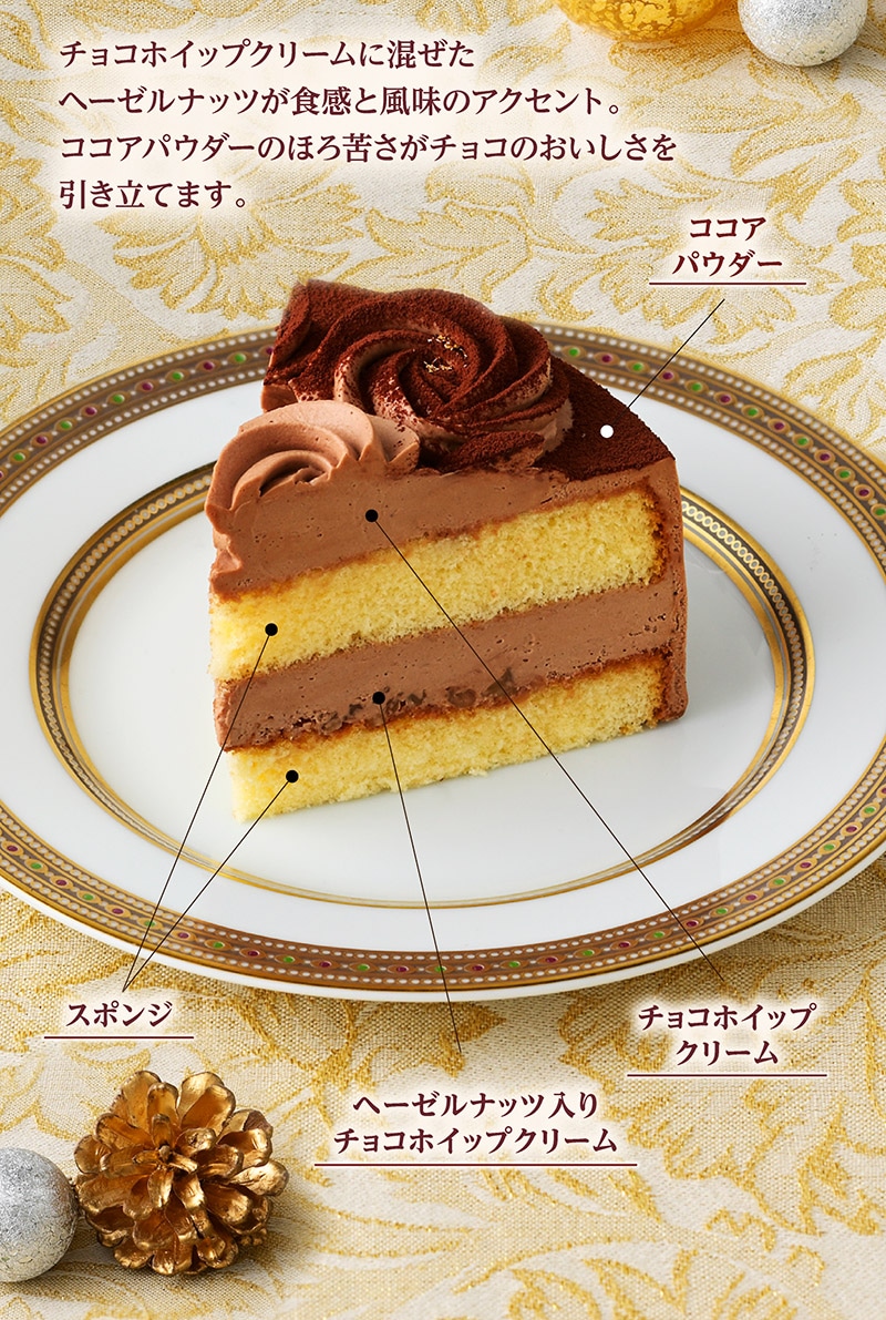 【送料込】クリスマスチョコレートケーキ（5号）【銀座コージーコーナー】